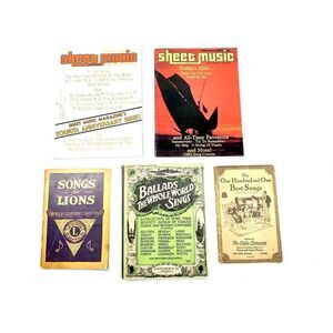 Antique Early 1900s Song Books & 80s Vintage Sheet Music Books Lot of 5